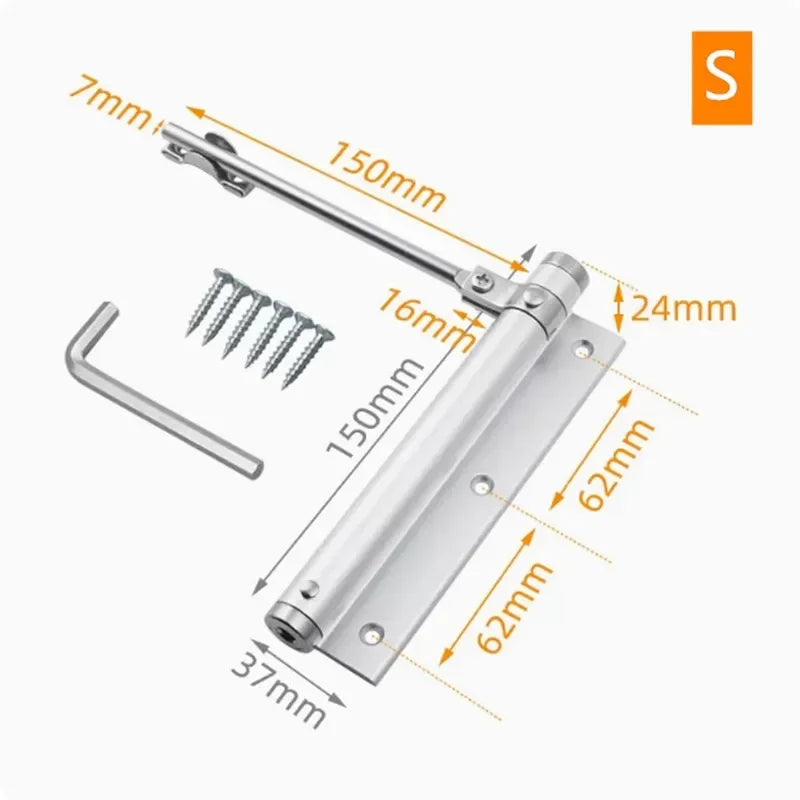 Home Invisible Door Hinge Automatic Closing Return Device Bedroom Door Spring Buffer Hinge Door Closers Indoor Hardware Supplies