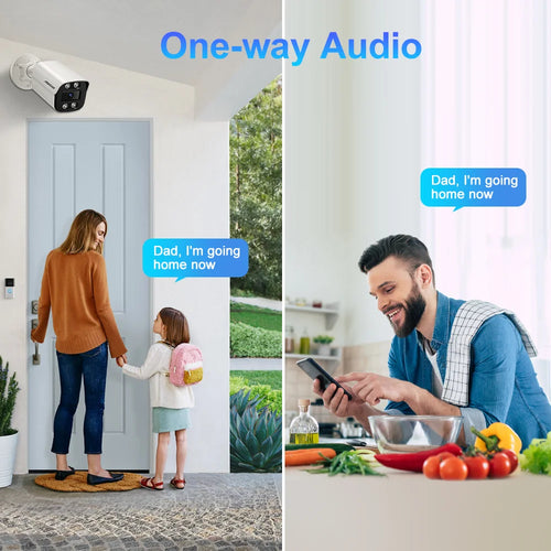 كاميرا مراقبة ASECAM 4K بدقة 8 ميجابكسل، خارجية، تدعم تقنية POE، صوت، H.265، Onvif، كشف بشري بتقنية الذكاء الاصطناعي، إنذار ضوئي ملون، أمان للمراقبة