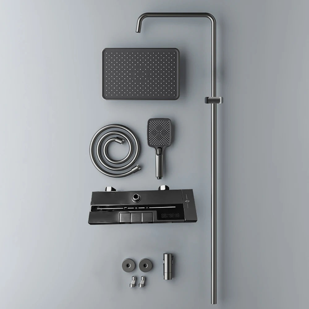 Modern Smart Digital Display Shower Set Hot Cold Water Mixer Bathroom Faucet Rainfall Bathtub Complete Pressurize Showers System