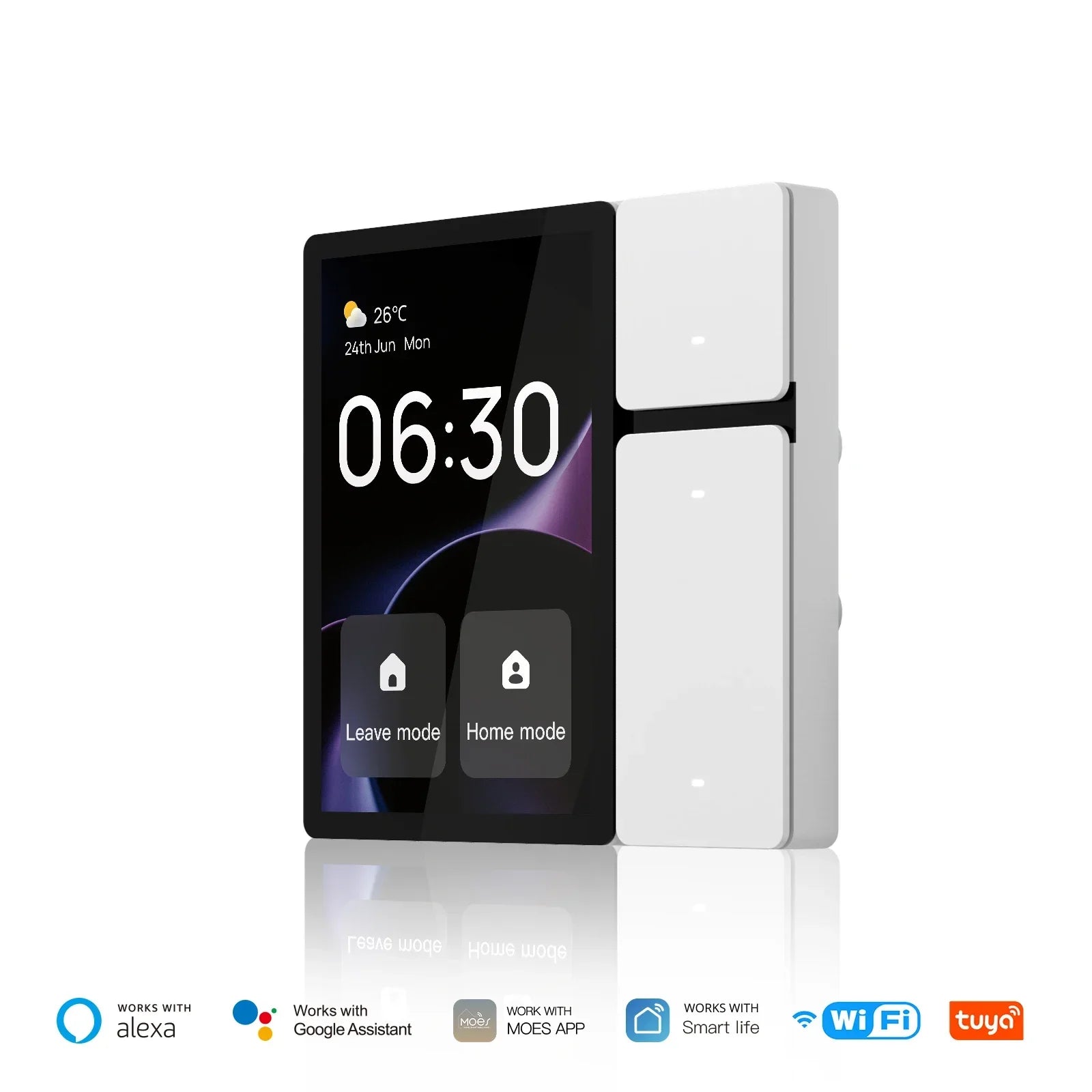 لوحة تحكم ذكية تعمل باللمس MOES Tuya WiFi مقاس 3.5 بوصة، 3 مرحلات وأزرار، جهاز تحكم عن بعد بالأشعة تحت الحمراء، محور بلوتوث Sigmesh، أتمتة المنزل