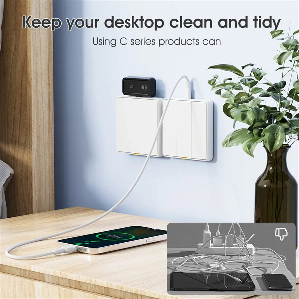 جهاز تحكم عن بعد بالأشعة تحت الحمراء ذكي يعمل بالواي فاي من Tuya بمنفذ USB، تطبيق Smart Life، بديل عالمي لأجهزة التحكم عن بعد اللاسلكية بالأشعة تحت الحمراء للتلفزيون وأقراص DVD وأجهزة الصوت ومكيفات الهواء