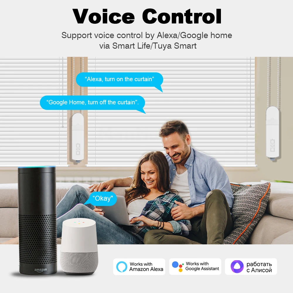 محرك ستارة كهربائي ذكي Zigbee من MANHOT نظام مفتاح ستارة بخمس حبات ستائر دوارة بسلسلة مع لوحة شمسية يعمل مع Tuya