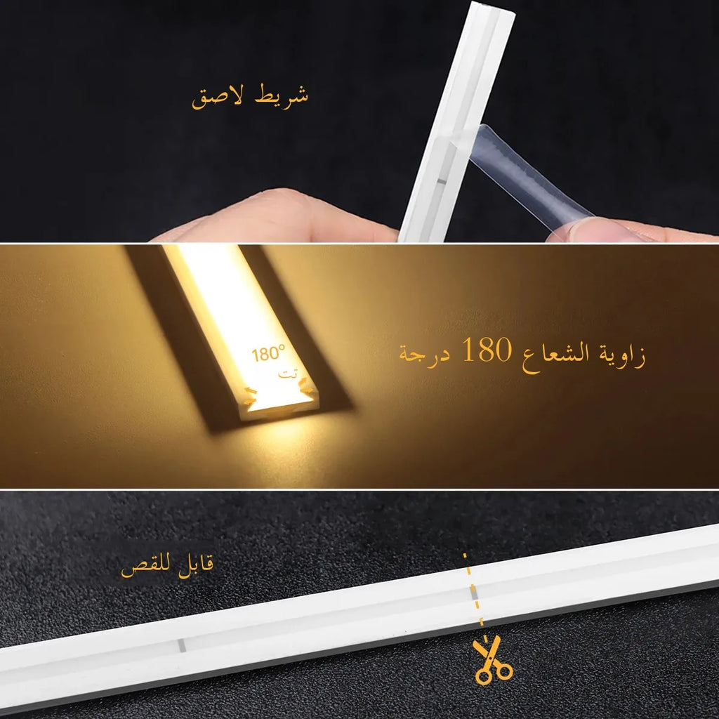شريط إضاءة LED ذكي متكامل من السيليكون النقي DC24V مع تحكم بالتطبيق عبر البلوتوث / جهاز تحكم عن بعد قابل للتعتيم ومزامنة الموسيقى MIC