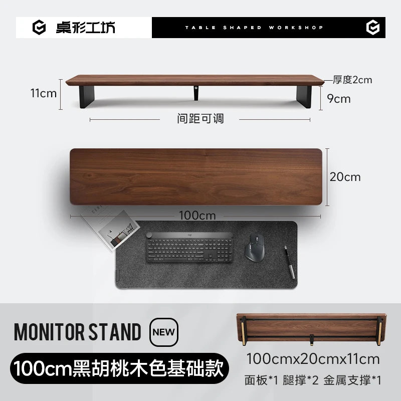 Z3 Pro Modular Monitor Riser Solid Wood Desktop Elevator Stand Computer Screen Stand Ergonomic Office Desk Organizer System