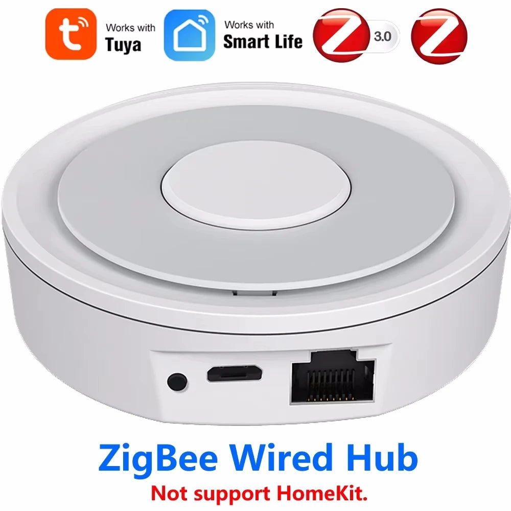 Tuya Smart ZigBee Wireless/Wired Gateway Hub Bridge Remote Linkage Devices WiFi Central Control Host Works With Smart Life APP