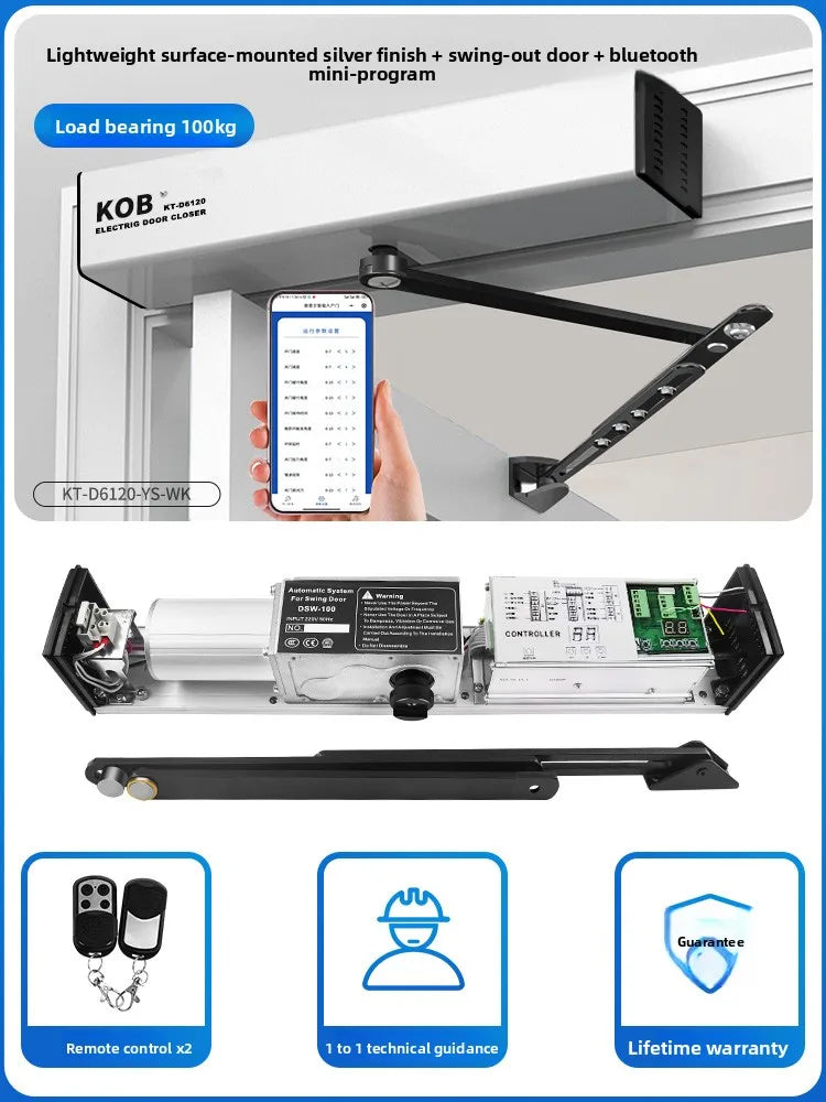KOB Automatic Door Opener Electric Closer Sensor Swing Door Operator Smart Auto Open/Close Door Unit for Commercial Residential