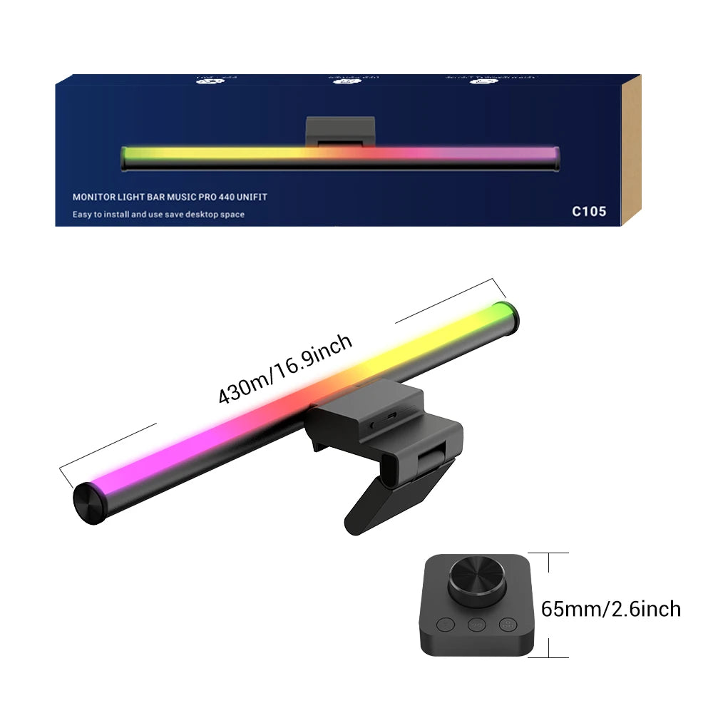 مصباح شريط الشاشة، مصباح تعليق الشاشة، يعتم RGB، شريط إضاءة لتزيين الغرفة، أضواء LED، إكسسوارات كمبيوتر سطح المكتب للمنزل للاعبين