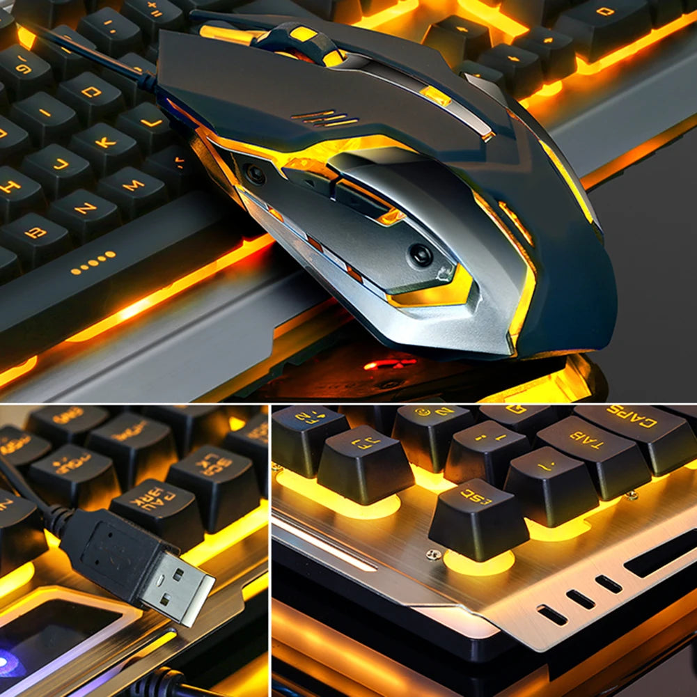 لوحة مفاتيح وماوس ألعاب RGB سلكية/لاسلكية للكمبيوتر الشخصي، لوحة مفاتيح ألعاب USB بإضاءة خلفية للكمبيوتر المحمول