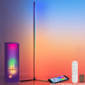 مصباح زاوية أرضي قطعة واحدة، أضواء زاوية LED ذكية RGB مع جهاز تحكم عن بعد وتطبيق، لغرفة المعيشة وغرفة النوم وغرفة الألعاب، سهل التركيب