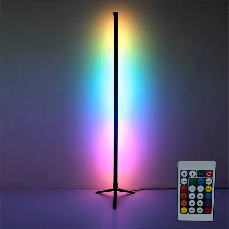 مصباح أرضي ذكي بزاوية RGB مع تطبيق وجهاز تحكم عن بعد، إضاءة مزاجية LED قابلة للتعتيم لغرفة الألعاب وغرفة المعيشة وغرفة النوم