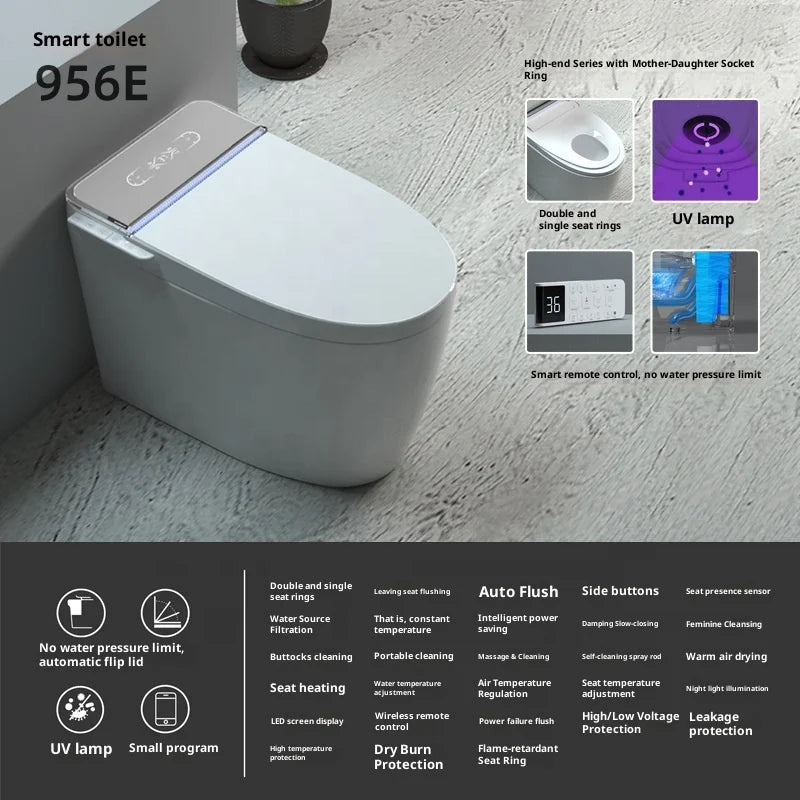Customized Wholesale Intelligent Automatic Luxury New Design Integrated White Temperature Display High-end Smart Toilet