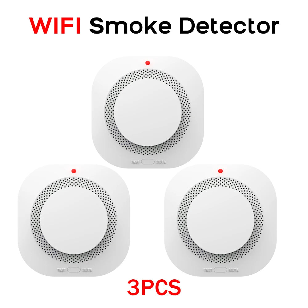 مستشعر كاشف الدخان الذكي Tuya WiFi ZigBee حماية من الحرائق لأمن المنزل منبه دخان لنظام الأمان عبر تطبيق Smart Life
