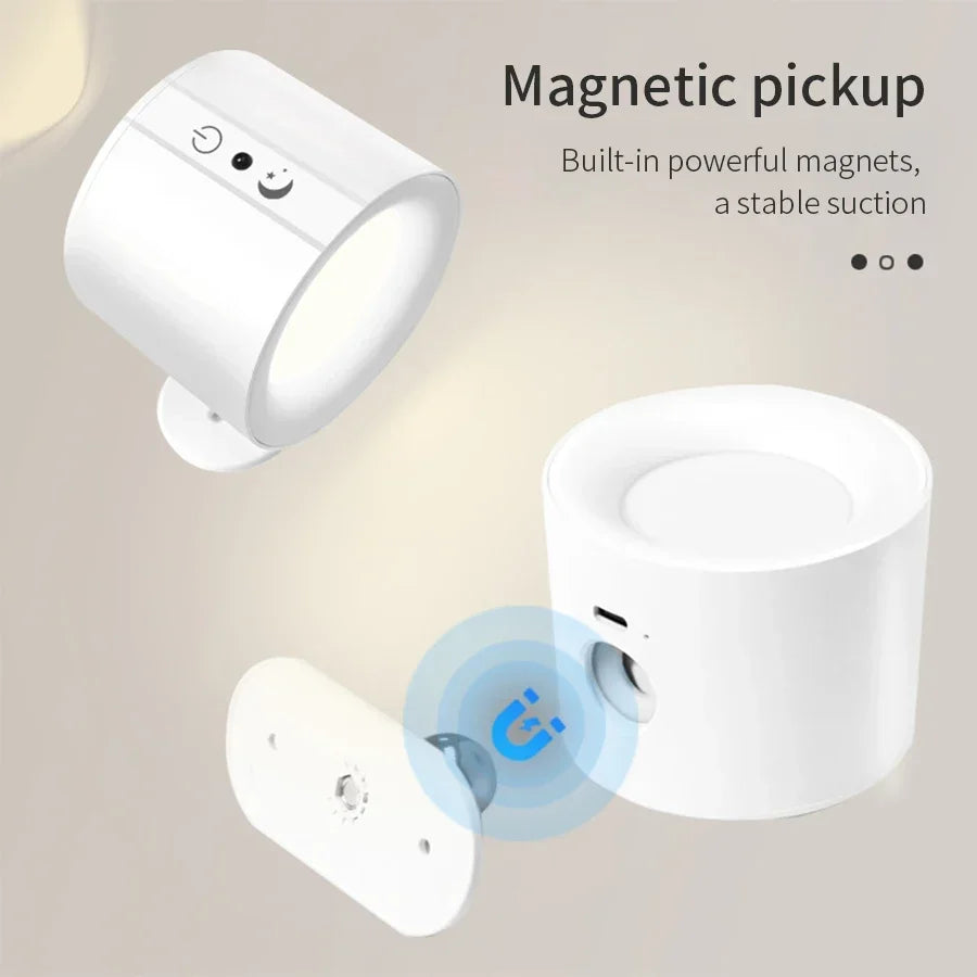 Magnetic Strip Remote Control LED Double-sided Wall Light 360 ° Rotation 3-color Mode Suitable for Bedrooms, Corridors, Offices