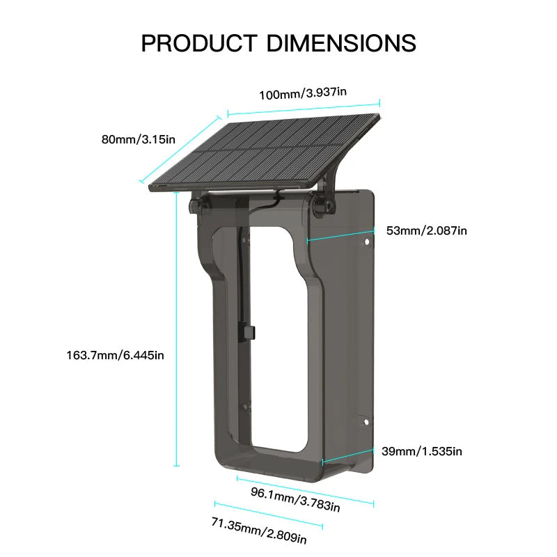 Outdoor Wireless Video Doorbell with Solar Rain Cover Camera IP65 Waterproof Digital Door Monitoring Smart Home Video Intercome