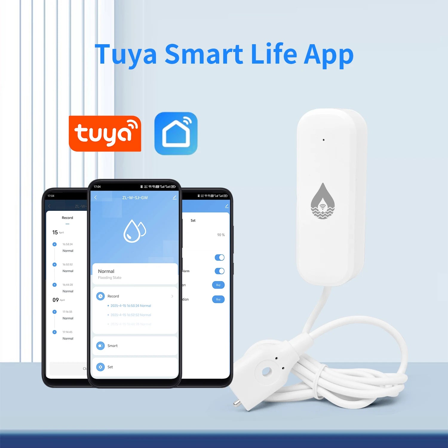 مستشعر تسرب المياه والفيضانات Tuya Zigbee WiFi إنذار تسرب المياه كاشف مستوى المياه تطبيق الحياة الذكية مراقبة عن بعد إنذار تسرب المياه السلامة
