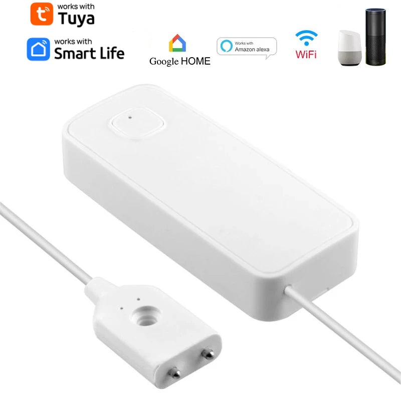 مستشعر تسرب المياه الذكي Tuya WiFi كاشف مستوى تجاوز المياه نظام إنذار صوتي 80 ديسيبل مستشعر تسرب الفيضانات مراقبة عن بعد