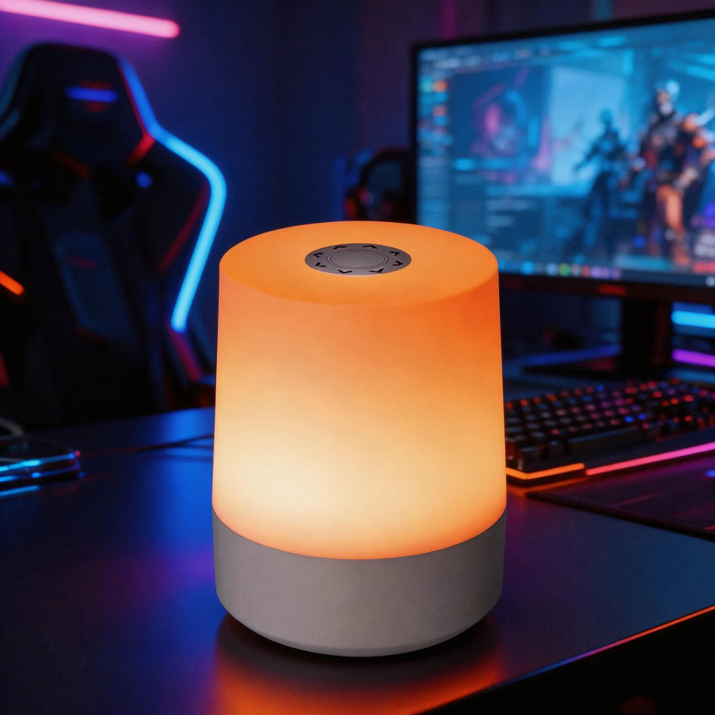مصباح ليلي ذكي LED RGB مع جهاز تحكم عن بعد وتحكم باللمس، مصباح أسطواني عصري قابل للتعتيم لغرفة النوم والقراءة والديكور