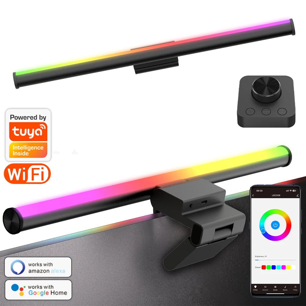 مصباح شريط الشاشة، مصباح تعليق الشاشة، يعتم RGB، شريط إضاءة لتزيين الغرفة، أضواء LED، إكسسوارات كمبيوتر سطح المكتب للمنزل للاعبين