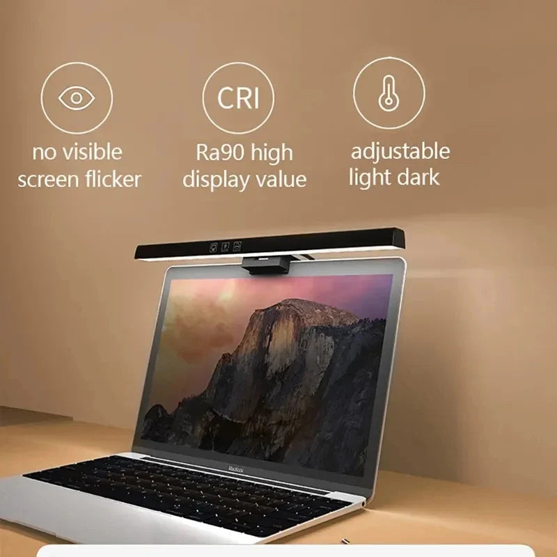 شريط إضاءة LED للشاشة لجهاز الكمبيوتر - مصباح شاشة قابل للتعتيم بطول 33 سم/50 سم يعمل بمنفذ USB لمكتب الدراسة والقراءة