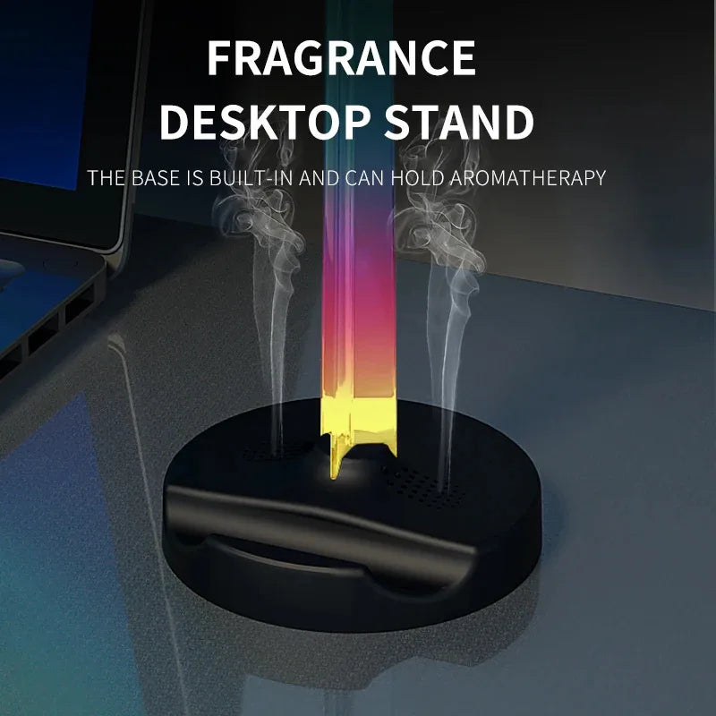 حامل سماعة رأس ألعاب RGB إضاءة محيطية لسطح المكتب - تصميم مريح، هدية مثالية للاعبي الكمبيوتر