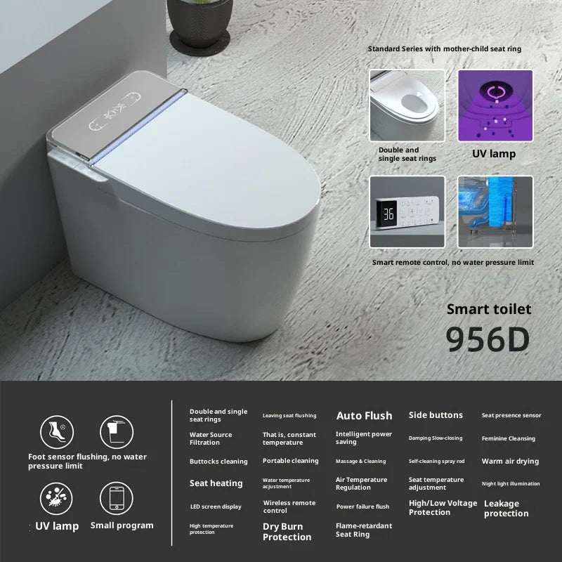 Customized Wholesale Intelligent Automatic Luxury New Design Integrated White Temperature Display High-end Smart Toilet
