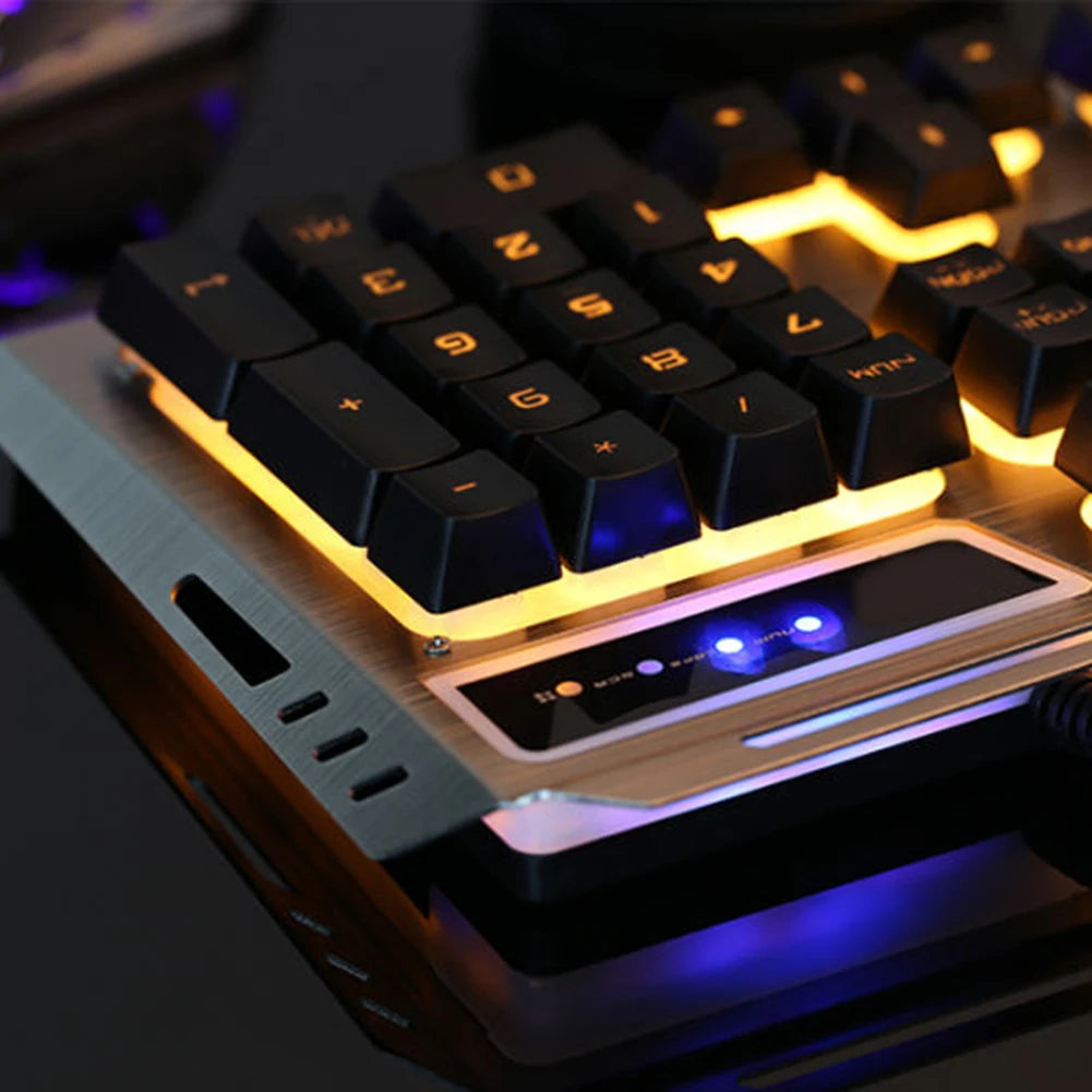 لوحة مفاتيح وماوس ألعاب RGB سلكية/لاسلكية للكمبيوتر الشخصي، لوحة مفاتيح ألعاب USB بإضاءة خلفية للكمبيوتر المحمول