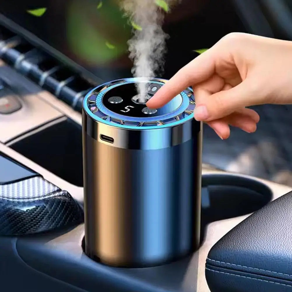 معطر جو ذكي للسيارة بـ 5 سرعات وشحن، آلة عطرية أوتوماتيكية ذكية للسيارة مع إضاءة سقف محيطية بنجوم.