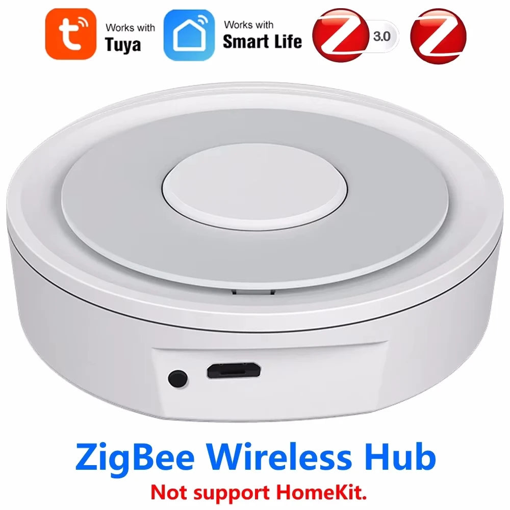 Tuya Smart ZigBee Wireless/Wired Gateway Hub Bridge Remote Linkage Devices WiFi Central Control Host Works With Smart Life APP