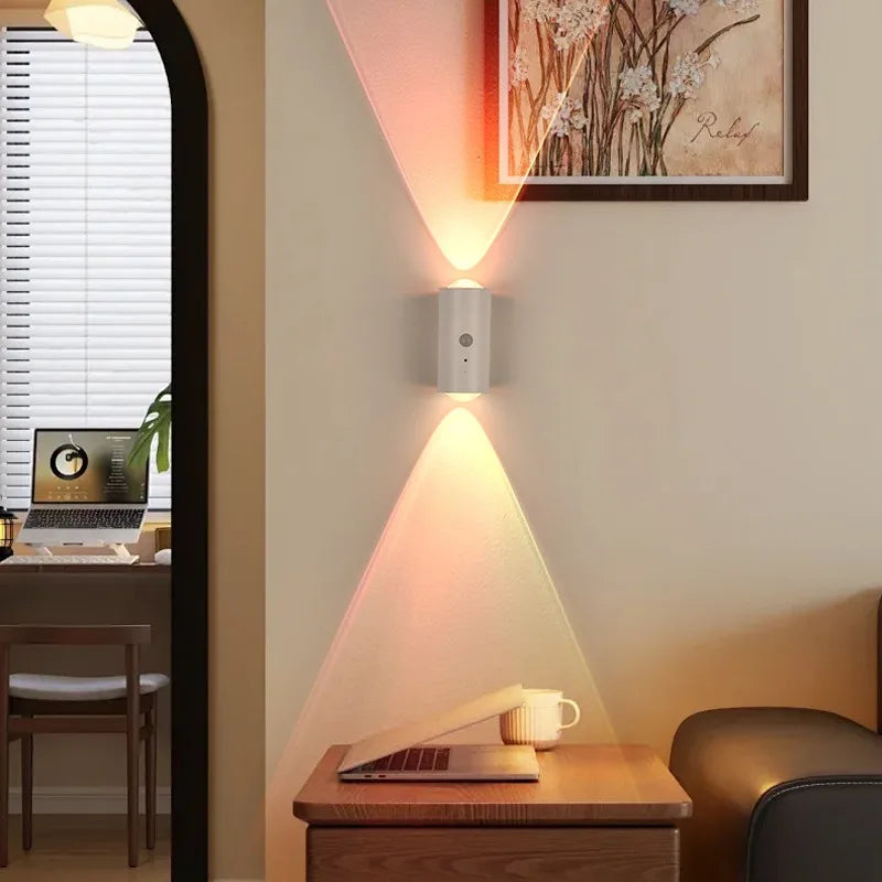 مصباح حائط LED ذكي للاستشعار، إضاءة RGB محيطية، ضوء غروب الشمس مغناطيسي قابل لإعادة الشحن يثبت على الحائط، أضواء ليلية لغرفة النوم والردهة والدرج