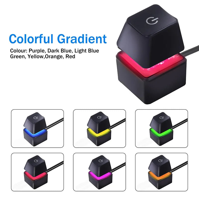 مفتاح تشغيل/إيقاف تشغيل الكمبيوتر المكتبي بإضاءة خلفية RGB ومفتاح ميكانيكي خارجي للتحكم عن بعد وزر إعادة ضبط اللوحة الأم للكمبيوتر
