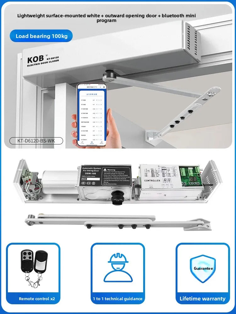 KOB Automatic Door Opener Electric Closer Sensor Swing Door Operator Smart Auto Open/Close Door Unit for Commercial Residential