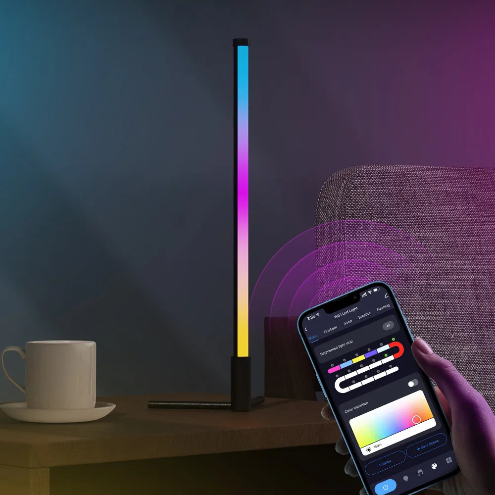 1PC Corner Floor Lamp, Smart RGB LED corner lights with Remote and App control, for Living RoomBedroom Playroom ,Easy to Install