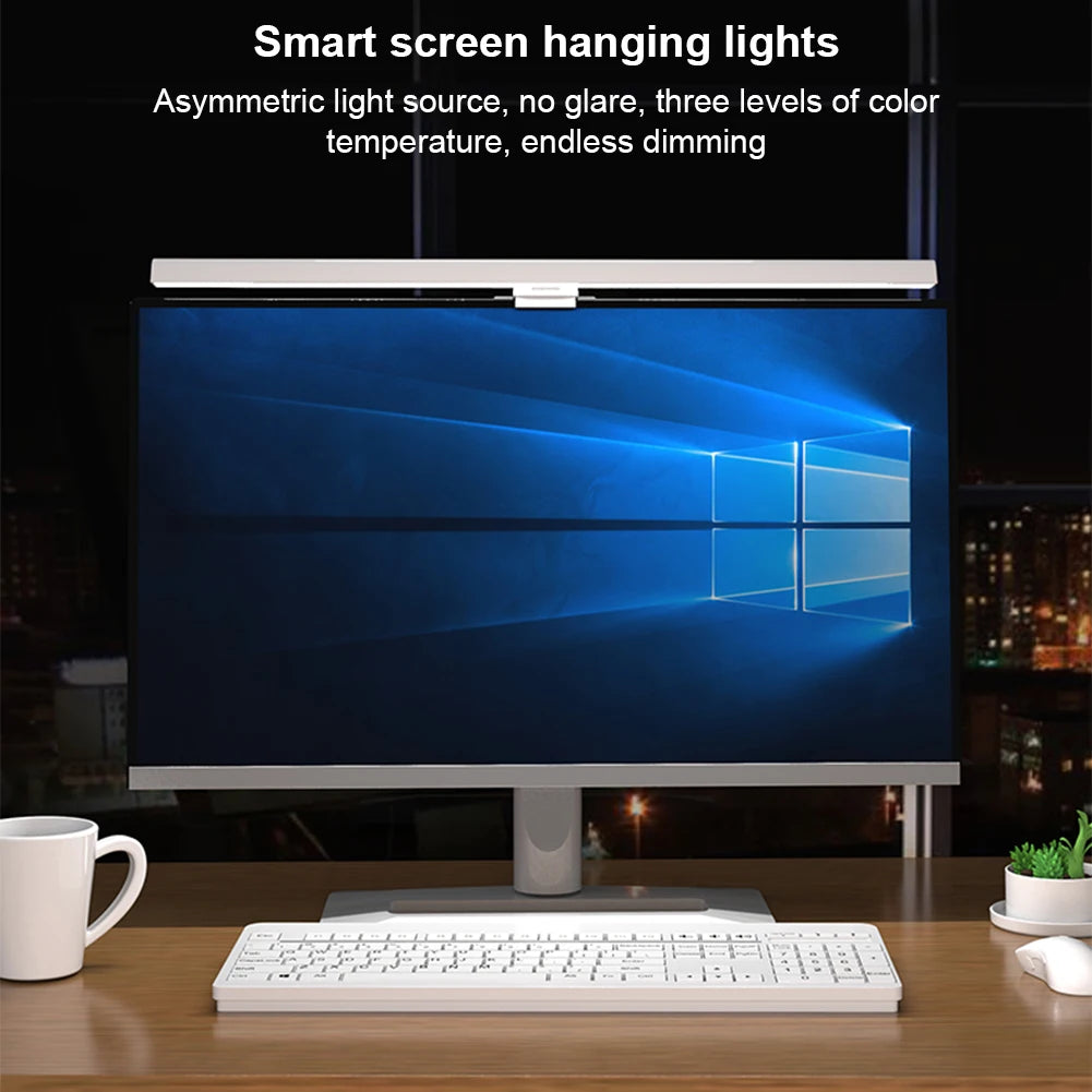 شريط إضاءة شاشة LED يعمل بمنفذ USB قابل للتعتيم، مصباح شاشة كمبيوتر، مصباح مكتبي للطلاب، مصباح لرعاية العين، إضاءة مكتبية