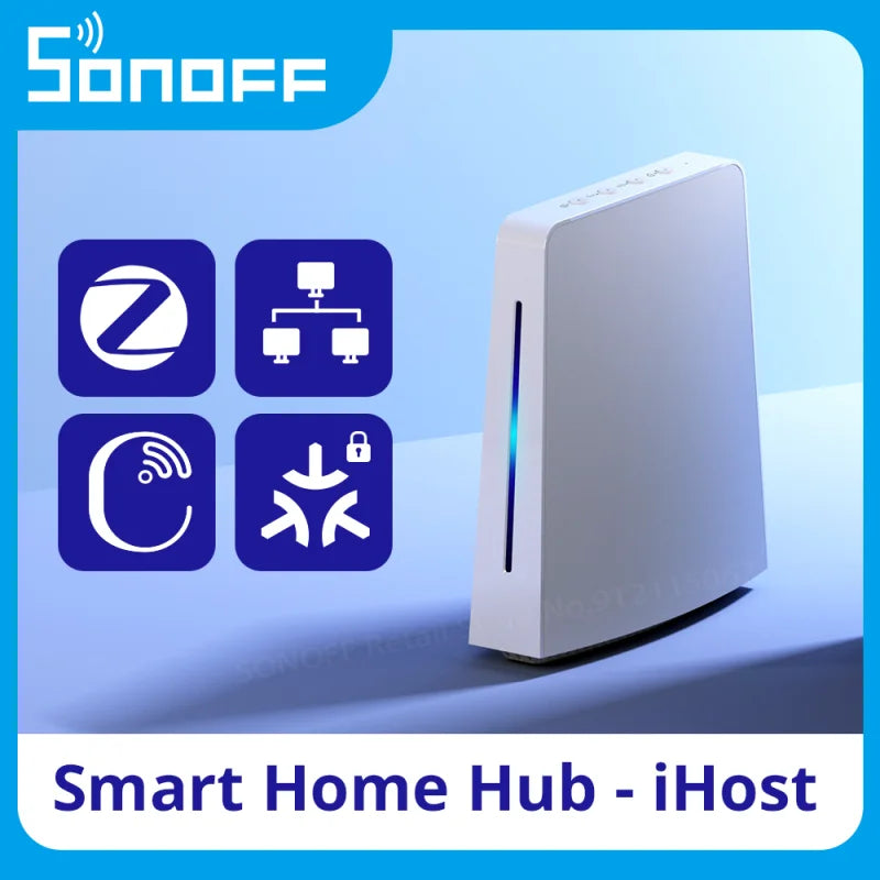 SONOFF IHost AlBridge Smart Home Hub Gateway متعدد الأوضاع للتحكم عن بعد اللاسلكي عبر شبكة الواي فاي والشبكة المحلية، مع أتمتة محلية لمعظم الأجهزة
