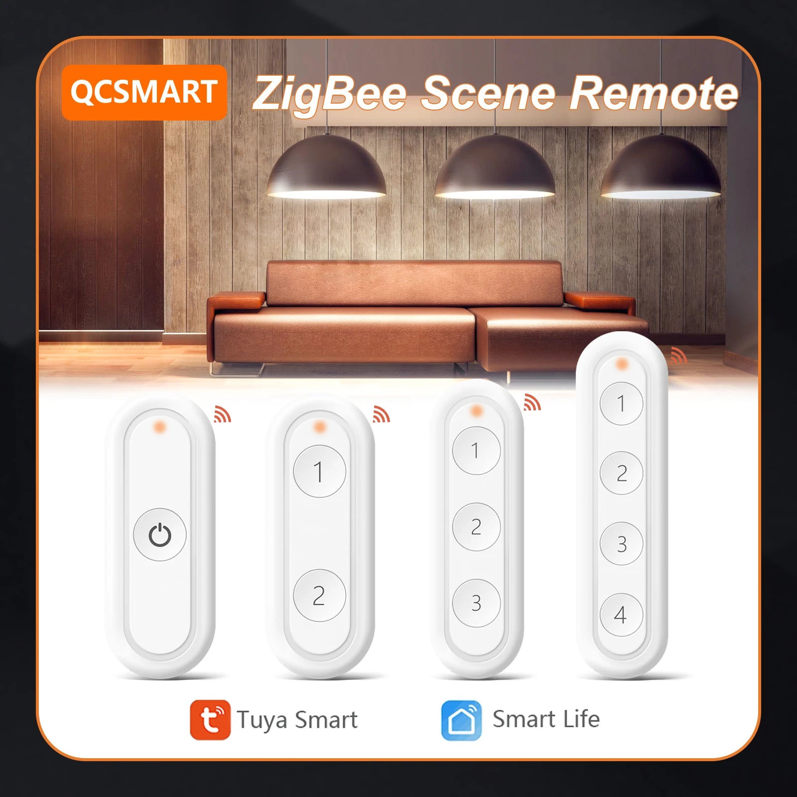 زر ضغط لاسلكي محمول Tuya Smart Life ZigBee 3.0، مفتاح تحكم عن بعد للمشاهد 1، 2، 3، 4 قنوات