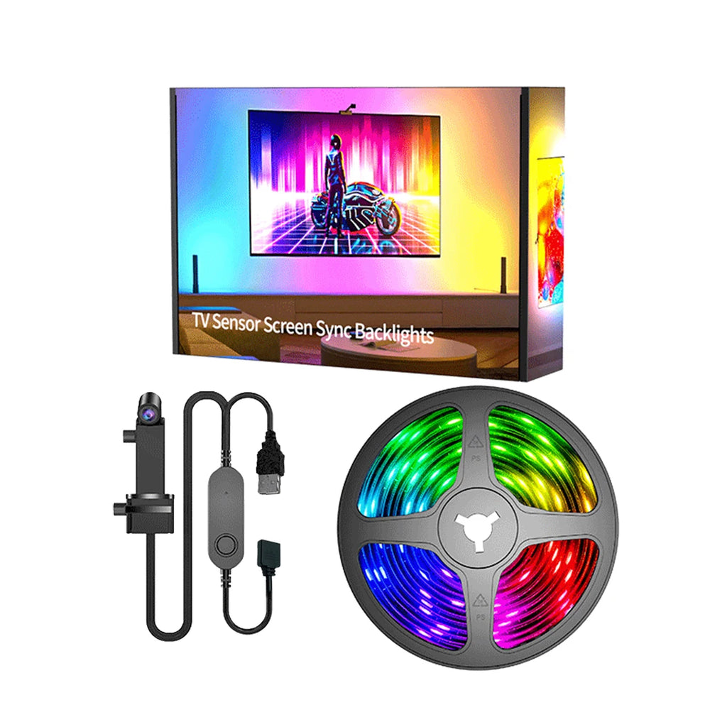 EISSLOLY أضواء شريط LED RGB طقم إضاءة LED ذكي يتم التحكم فيه عن طريق التطبيق لخلفية تلفزيون مقاس 55-85 بوصة ومزامنة الشاشة إضاءة LED لتزيين المنزل