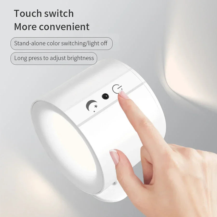 Magnetic Strip Remote Control LED Double-sided Wall Light 360 ° Rotation 3-color Mode Suitable for Bedrooms, Corridors, Offices