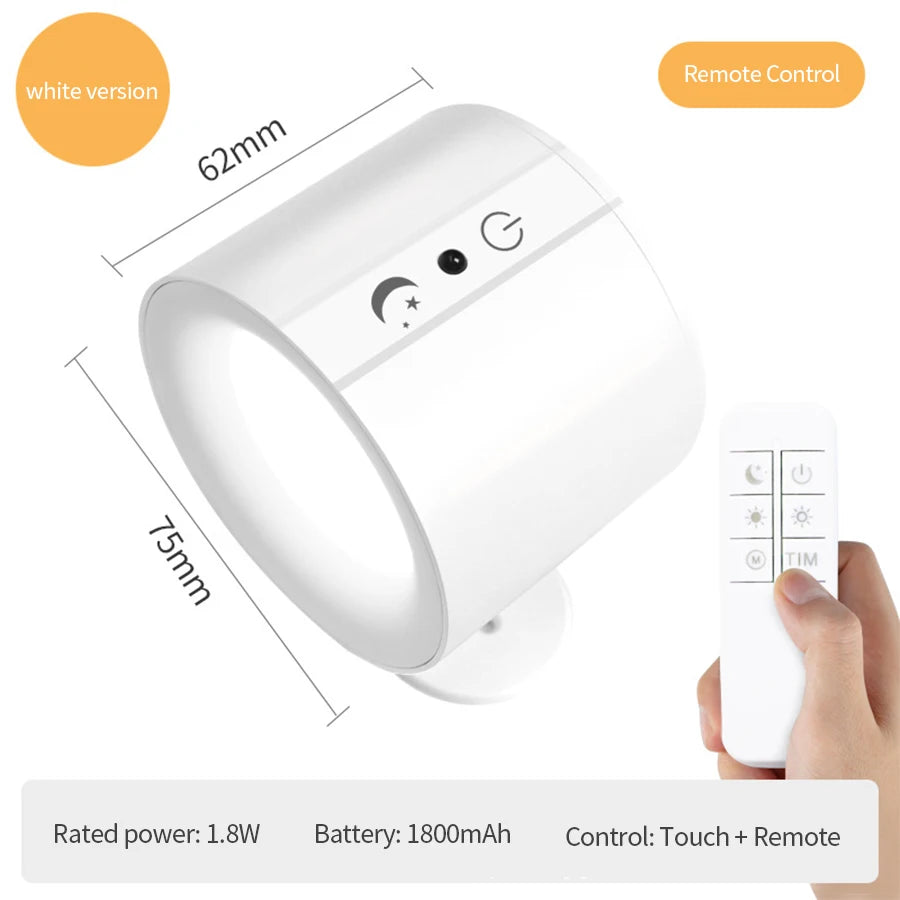 Magnetic Strip Remote Control LED Double-sided Wall Light 360 ° Rotation 3-color Mode Suitable for Bedrooms, Corridors, Offices