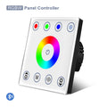 شريط إضاءة LED ذكي RGBW مع لوحة لمس زجاجية مثبتة على الحائط، ووحدة تحكم بتطبيق بلوتوث، ومفتاح خفتان للضوء 12 فولت مع مزامنة الموسيقى
